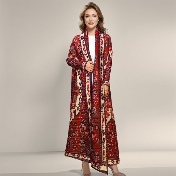 Muslim Long Outer Robe Arab Dubai Women's 2025 New Abaya Printed Dress_ecoleips.com