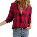 Autumn/Winter Cross-Border European And American Women's Clothing 2026 New V-Neck Plaid Fashionable Casual_ecoleips.com