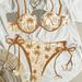 Women's Clothing Printed Steel Ring Gathered Drawstring Swimsuit Set With Built In Chest Pads And Straps For The Beach 2 Piece Bikini_ecoleips.com