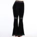 Subculture Women's Dark Style Lace Trimmed Slim Fit Flared Pants 22530A Hip Hop Dance Trousers for Ladies_ecoleips.com