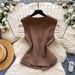 Korean Style Women's V Neck Sleeveless Vest Slimming Stylish Summer Outerwear Innerwear Suitable_ecoleips.com