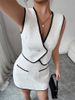 Women's Clothing Elegant Sleeveless Vest Top Skirt Two Piece Set_ecoleips.com
