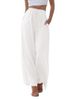 Suitable For All Seasons 2025 Code Women's Linen Loose Casual Pocket Drawstring Wide-leg Pants Women_ecoleips.com