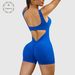 Women's Clothing Women's Peach Jumpsuit V-Neck Long Sleeve Yoga Sportswear With Shoulder Straps Spring Summer_ecoleips.com
