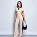 Summer Polo Neck Top And Slim Fit Flared Pants Two Piece Set For Women_ecoleips.com