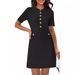 Women's Clothing New Celebrity Slim Fit Button Commuting Retro Short_ecoleips.com