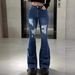 Women's Clothing Spring and Summer Women's Jeans Bell bottom Pants Ripped Slim Fit High Waist Jeans Women_ecoleips.com