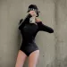 Long Sleeve Swimsuit Women Full Body Wetsuit Front Zip One Piece Bathing Suit With Built In Bra For Wakeboarding Diving Vacation_ecoleips.com