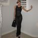 TARUXY Sexy See Through Sequins Maxi Dress For Women Beach Holiday Dress Sleeveless Elegant High Waist Bodycon Hot Girl Outfits_ecoleips.com