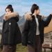 Women's Winter Short Puffer Jacket With Faux Fur Hood - Cozy Warm Fleece Lined Outerwear For Casual Streetwear_ecoleips.com