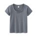 Pure Cotton White With Short Sleeves For Women, Summer Slim-fit Base Shirt, Round-neck Top, Versatile Basic T-shirt_ecoleips.com