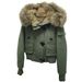 girl Unique Design Large Fur Collar Plush Inner Liner Workwear Cotton Jacket Military Green/Black_ecoleips.com
