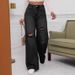 Women's Clothing Women's High Waist Wide Leg Jeans Loose Fit Ripped Long Pants Summer Style For Formal & Casual For Women_ecoleips.com