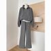 Women's Half-Zip Stand Collar Sweatshirt & Jogger Set – Minimalist Pullover Hoodie & Straight-Leg Pants (M-XXL)_ecoleips.com