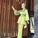 Women's Clothing Modest Abaya Dress– Premium Polyester-Spandex Blend Long Sleeve Set With Adjustable Tie Detail, Wrinkle-Resistant Office Wear_ecoleips.com