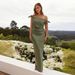 Summer 2025 European And American Off-Shoulder Off-Neck Elegant Lace-Up Sexy Stretchy Bodycon Long Dress_ecoleips.com