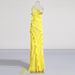 Women's Clothing Spring New Style Oblique Shoulder Sleeveless Wood Ear Edge Splicing Design Slit Dress For Women_ecoleips.com