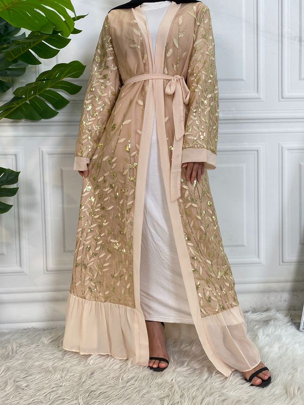 New Abaya Muslim Fashion Sequin Long Robe Cardigan Pakistani Clothes For Women Moroccan Dresses Dubai Long Woman Evening Dresses_ecoleips.com