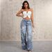 American Street Print Jeans Women's Autumn Tide Brand Vibe Style Loose And Versatile Design Sense_ecoleips.com