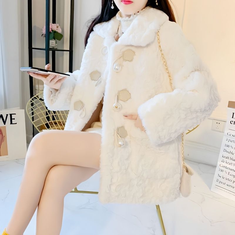 2025 Winter New Lamb Wool Coat Women's Thickened Korean Version Loose Small Fragrant Leather Coat Coat Young_ecoleips.com