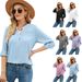 Aria Basics Aria Basics Cross-border European American Women's Clothing Autumn And Winter New Solid Color Chiffon Shirt Loose V-neck_ecoleips.com