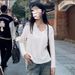 White Long-Sleeve Base Shirt T-Shirt For Women, Spring/Autumn 2026, V-Neck Design, Loose, Slimming, Versatile Thin Top_ecoleips.com