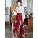 New Chinese Hanfu Mamian Skirt Heavy Embroidery Cloud Shoulder Engagement Spring Summer Petite Suit Plus Size National_ecoleips.com
