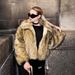 Faux Fur Jacket – Oversized Cropped Coat With Gradient Color (XS/S/M/L)_ecoleips.com
