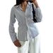 Summer New Style Women's Long Sleeve Shirt Slim Striped Tie Waist Elegant Commuter Design Clothing For Ladies_ecoleips.com