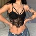 European And American Women's Polka Dot Mesh Lace Suspenders Top Navel Baring Fishbone Design Summer New Fashion 2022_ecoleips.com