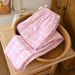 2026 New Spring/Summer Women's Sleeper Pants 100% Cotton Cotton Cotton Gauze Pants Checkered Casual Loose Home Pants_ecoleips.com