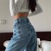 Women's Clothing Classic High Waist Loose Slim Hot Girl Jeans Washed Blue Street Style Wide Leg Trousers For Women_ecoleips.com