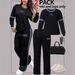 Women's Contrast Trim Long Sleeve Top And Jogger Pants Set, Casual Two-Piece Outfit Comfortable Crewneck Top_ecoleips.com
