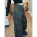 American Retro Camouflage Workwear Jeans For Women, 2025 Winter New Style, High-end Wide-leg Pants, Curved-leg Pants_ecoleips.com