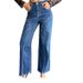 High-Waisted Stretch Wide-Leg Jeans For Women - Relaxed Straight-Leg Denim Pants_ecoleips.com