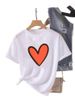 European And American Cross-border Foreign Trade Women's Clothing, Simple Heart-printed Round-neck Short-sleeve T-shirt_ecoleips.com