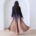 Women's Clothing Long Outer Robe Pleated Hot Sale Foreign Trade Coat Jacket Cape Printing_ecoleips.com