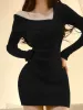 Summer Women Long Sleeve Dress Slim Knitting Female Clothes Streetwear Vacation Casual Soft Sweet Sexy Korea Fashion Dress_ecoleips.com