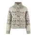 "Elegant Jacquard Knit Cardigan For Women - Soft Loose Fit Long Sleeve Sweater, Versatile Autumn Layering Piece"_ecoleips.com