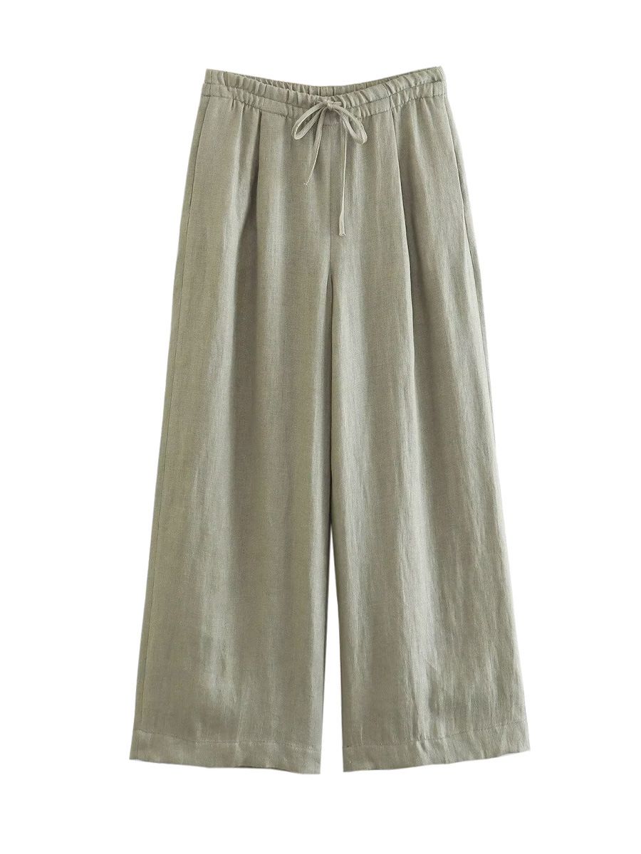 Women's Clothing Suit With Belt Linen Vest Vest Wide Leg Loose Straight Pants_ecoleips.com