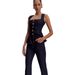 Women's Button Down High Waisted Denim Pants Set High Waist Slim Fit Spring Autumn Clothing_ecoleips.com