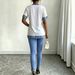 Women's Denim-Look Printed Lounge Set, Stretchy Knit Two Piece Outfit, Casual Comfort Jogger Set For Women_ecoleips.com