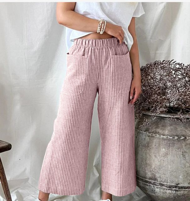 Suitable For All Seasons 2025 Four Seasons New Cotton Linen Loose Fashion Casual Straight Pants Women's Wear_ecoleips.com