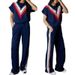 2025 European And American New Women's Casual Sports Style Comfortable Pleated Short Sleeved Trousers Suit_ecoleips.com