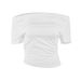 AB205 European American Women's Clothing Spring And Autumn New Ins Style Solid Color One-shoulder Long-sleeve Cropped_ecoleips.com
