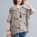 Large Size Wo's Clothing 200 Catties Chubby Mm Loose T-shirt Bottom Shirt With Reduced Age Bat Sleeves Ins Top For_ecoleips.com