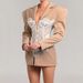 Women's Clothing High Grade Lace Stitching Suit Thin Waisted Fashionable Temperament Lapel Waist Contrast Color Long Sleeved Jacket_ecoleips.com