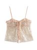 Aria Basics Aria Basics 2025 European And American Style Spring Women's Sequined Slim-fit Camisole Top 5039_ecoleips.com