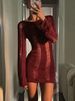 TARUXY Sexy Sheer Knitted Dress Women Bodycon Long Sleeve Hollow Out Mini Dresses Femme Club Sexy Backless Knitwear Dress Womens_ecoleips.com