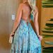 Women's Clothing Women's Summer Suspender V Neck Print Sexy Loose Swing Dress_ecoleips.com